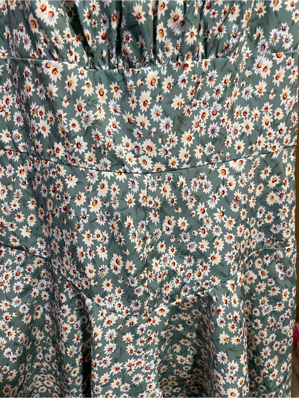 Blue Floral Ruffled Mini Dress - Picture 5 of 8